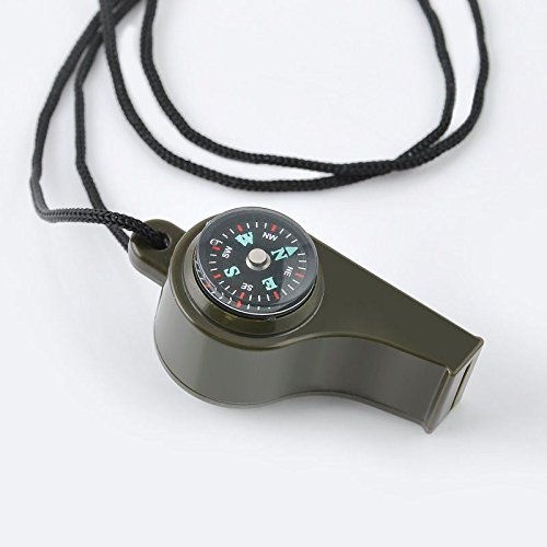 Hiking 3 in1 Outdoor Camping Emergency Survival Gear Whistle Compass Thermometer