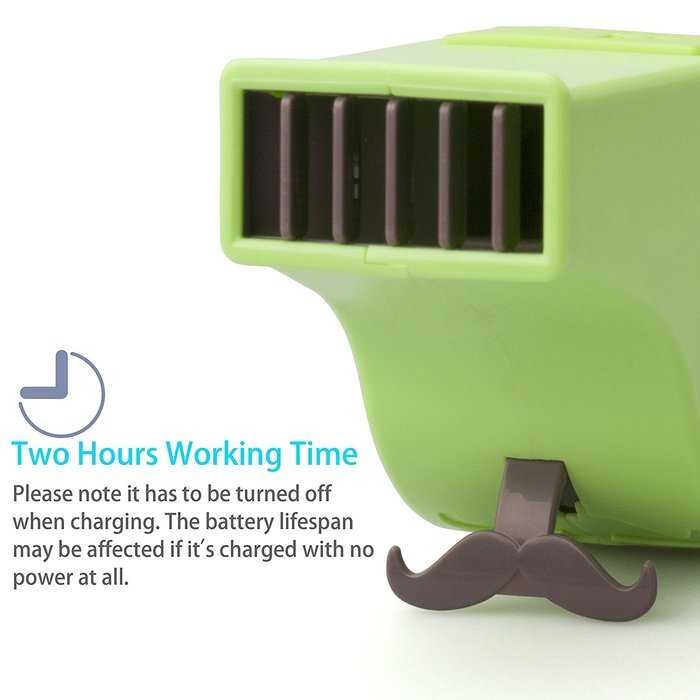 Veesee Portable Mini USB Fan with Two Wind Speed for Home Office Outdoor Green N12
