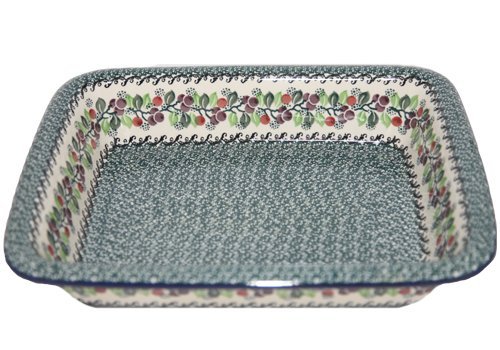 New Polish Pottery ROLLED EDGE BAKER Lasagna Pan Boleslawiec CA Pattern 1415