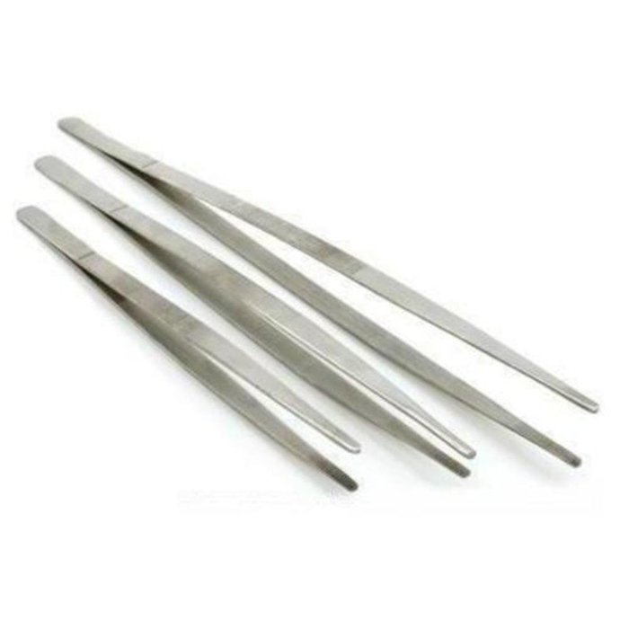 Adecco LLC 3PCS Stainless Steel Planting Tongs tweezer with precision serrated tips for surgical & sea food N4