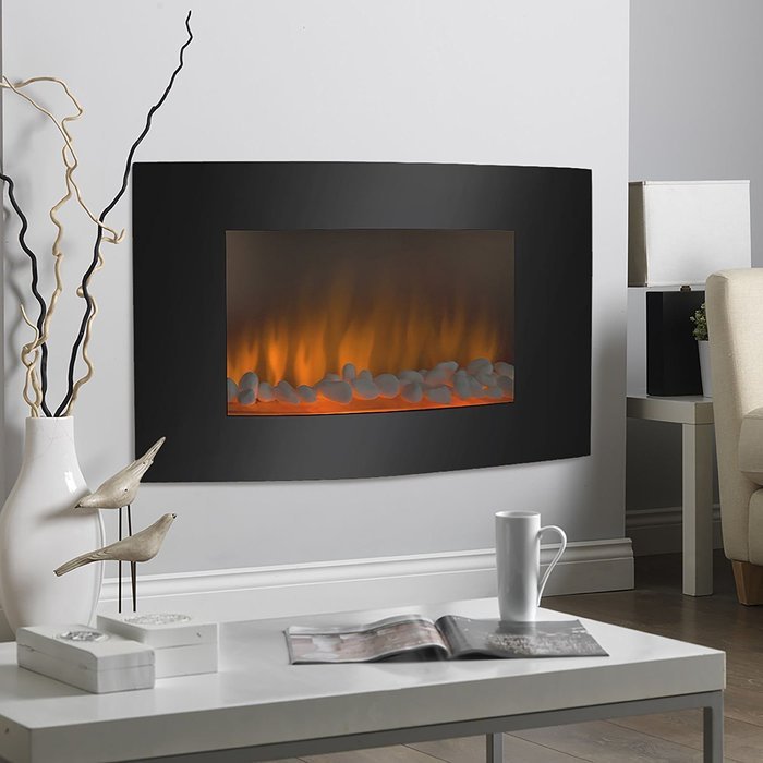 Large 1500W Heat Adjustable Electric Wall Mount & Free Standing Fireplace Heater