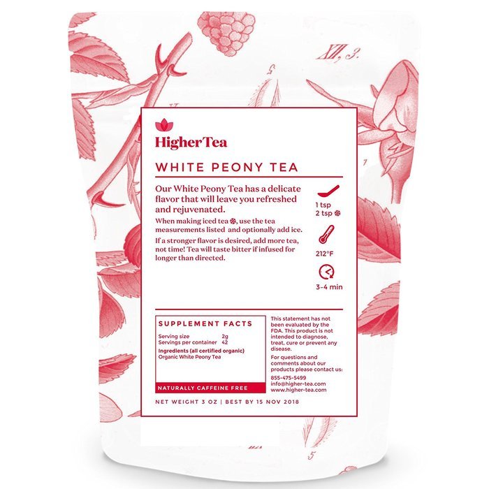 White Peony Tea - USDA Organic. White Tea By Higher Tea. The Best Antioxidant Boost from Tea You Can Get! Perfect... N2