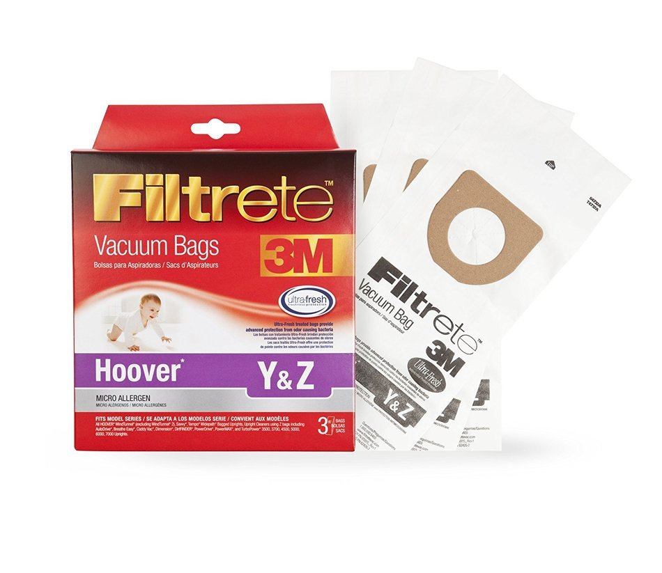 3M Filtrete Hoover Y & Z Vacuum Bag, 3 Pack N3