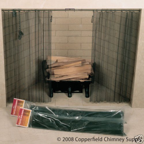 Masewa Metal Net Co. Ltd 48 Inch x 22 Inch Hanging Fireplace Spark Screen Rod Not Included