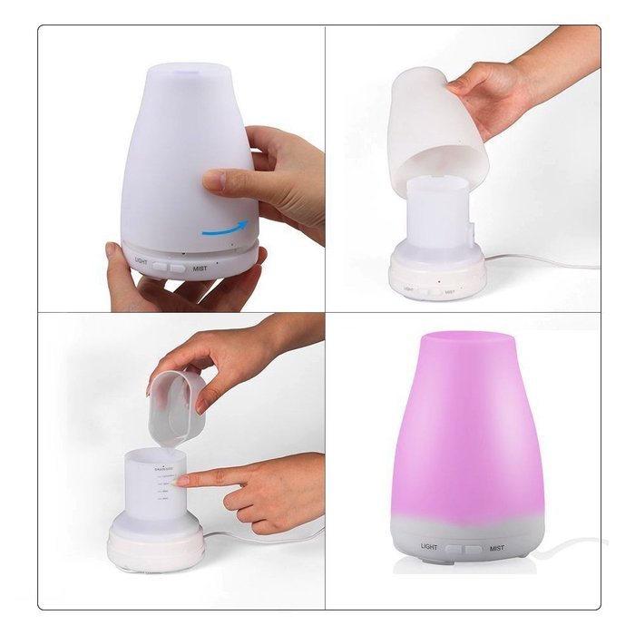 BATTOP Essential Oil Diffuser Aroma Humidifier With Cool LED Lights N4