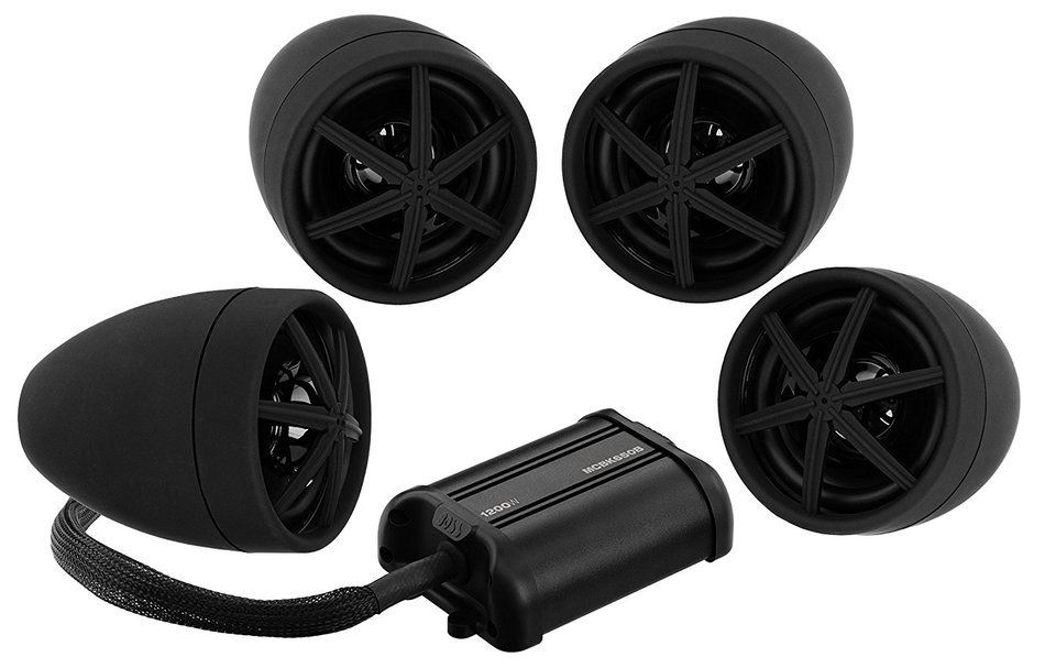BOSS AUDIO MC600B Chrome 800 watt Motorcycle/ATV Sound System with Bluetooth Audio Streaming, One Pair of 3 Inch... N2