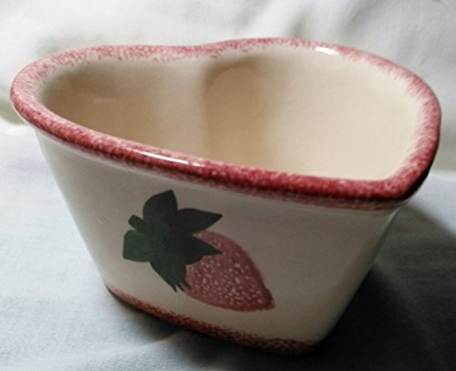 Stoneware Heart Bowl - Strawberry Design N3