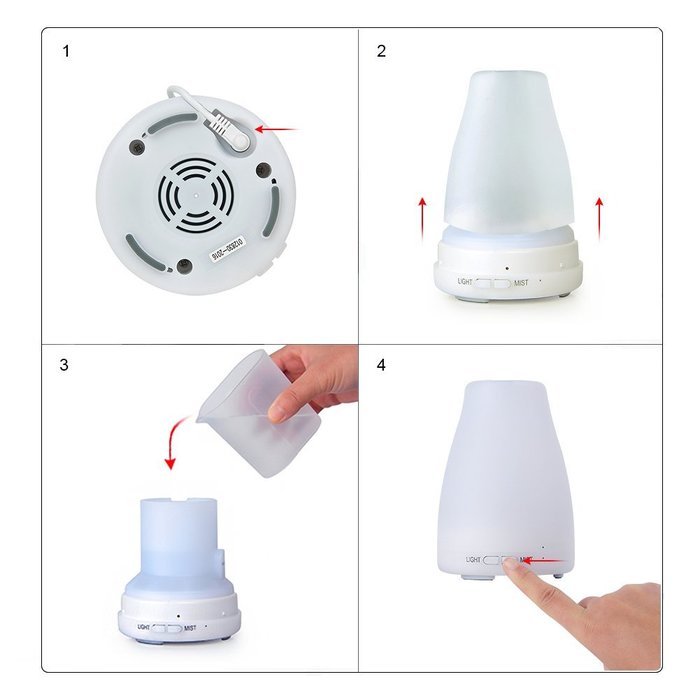 BATTOP Essential Oil Diffuser Aroma Humidifier With Cool LED Lights N5