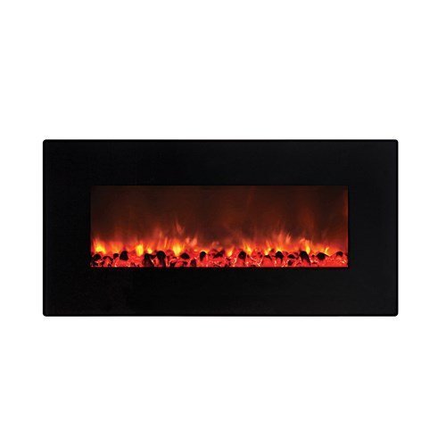 Y Decor FP900 36" Wall Mount Electric Fireplace, Medium, Black