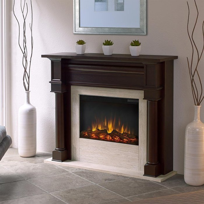 Real Flame Berkeley Electric Fireplace in Dark Walnut-7810E-DW N6