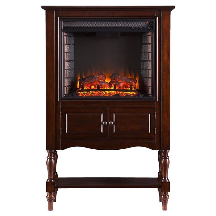 Southern Enterprises Catalyne Vertical Console Fireplace - Mahogany N6