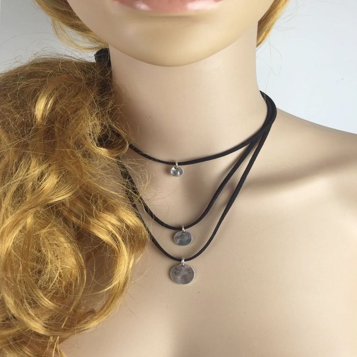 1Set Women Punk Gothnic Statement Pendant Black Velet Lace Chain Charms Necklace
