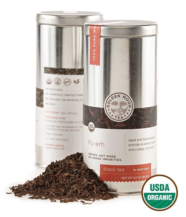 Golden Moon Tea - Madagascar Vanilla Tea - Organic - Loose Leaf - Non GMO - 2.5oz Tin - 30 Servings N21