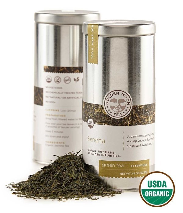 Golden Moon Tea - Madagascar Vanilla Tea - Organic - Loose Leaf - Non GMO - 2.5oz Tin - 30 Servings N22