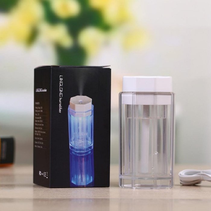 Polygon Angular Cylinder LED Humidifier,Highpot Ultrasound USB Mini Air Diffuser Beatles Aromatherapy Device Humidifier... N9