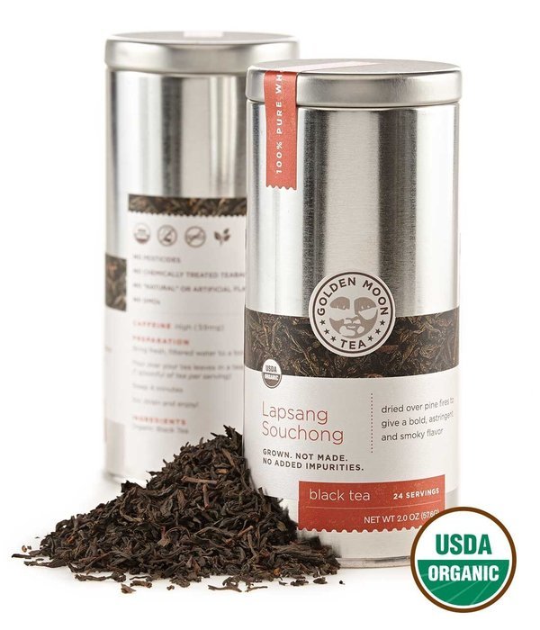 Golden Moon Tea - Madagascar Vanilla Tea - Organic - Loose Leaf - Non GMO - 2.5oz Tin - 30 Servings N24