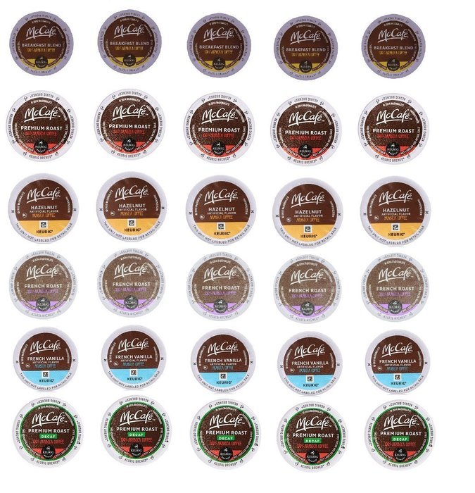 30 Pack - McCafe Variety Coffee K-Cups for Keurig K Cup Brewers &ndash; (6 flavors, 5 k-cups each)
