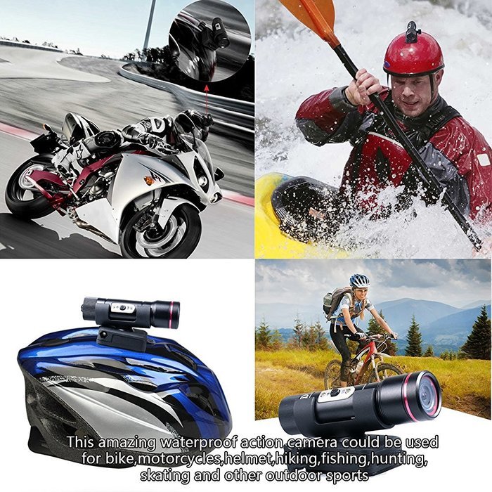 Wosports Bike Motorcycle Helmet Action Camera Waterproof Full HD 1080P Mini Sports Action Video Camera DVR AVI... N2