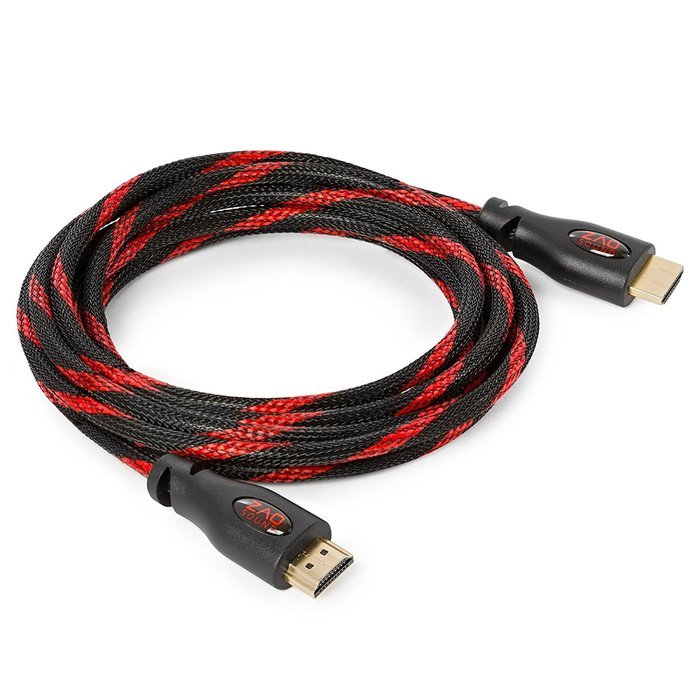 BAM Braided HDMI Cable with Gold Plated Connectors, 10-Feet, 3-Pack