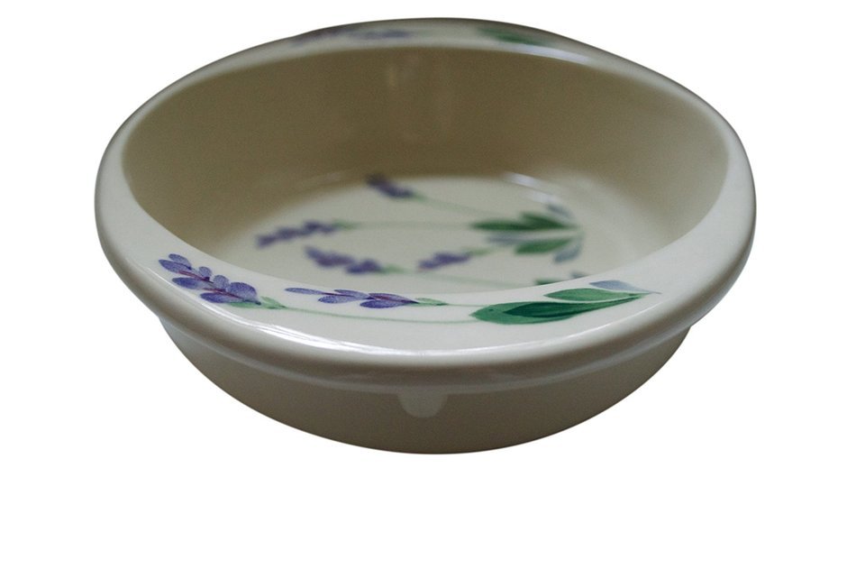 Large Ceramic Casserole Baker and Oven to Table 1 1/2 Quart Deep Serving Dish with Decorative Hand Painted Lavender... N14
