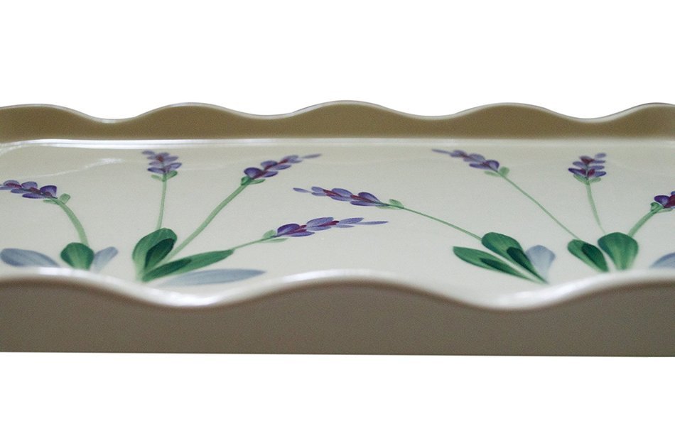 Large Ceramic Casserole Baker and Oven to Table 1 1/2 Quart Deep Serving Dish with Decorative Hand Painted Lavender... N18