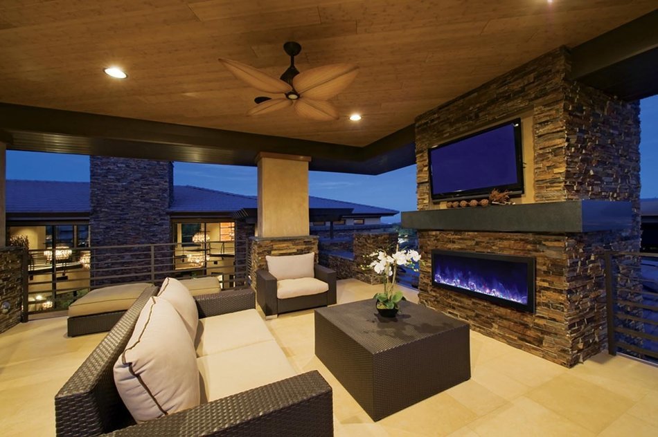 Amantii Outdoor Panorama Series Deep Electric Fireplace, 50 Inch N6