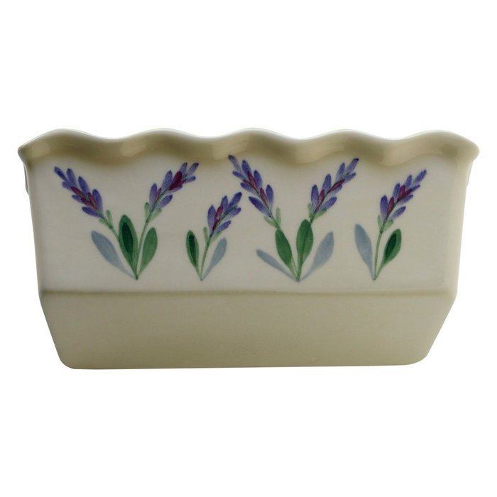 Large Ceramic Casserole Baker and Oven to Table 1 1/2 Quart Deep Serving Dish with Decorative Hand Painted Lavender... N19