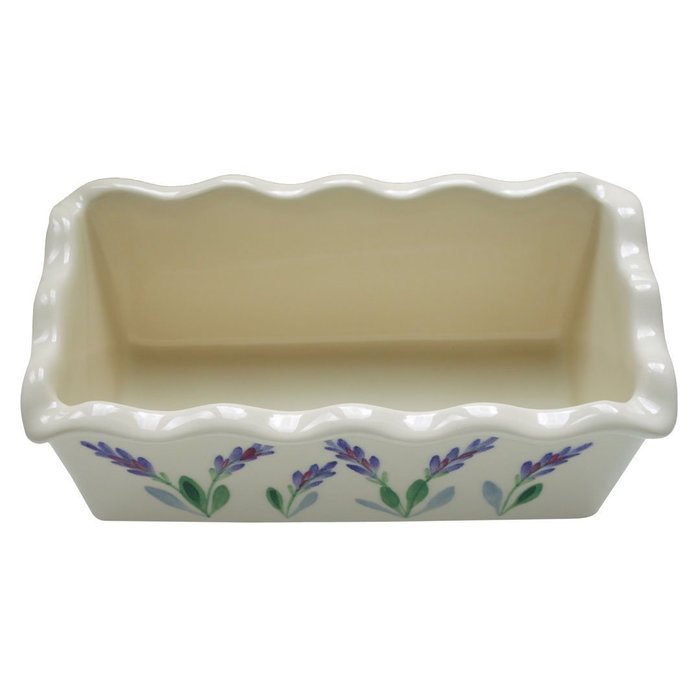 Large Ceramic Casserole Baker and Oven to Table 1 1/2 Quart Deep Serving Dish with Decorative Hand Painted Lavender... N20