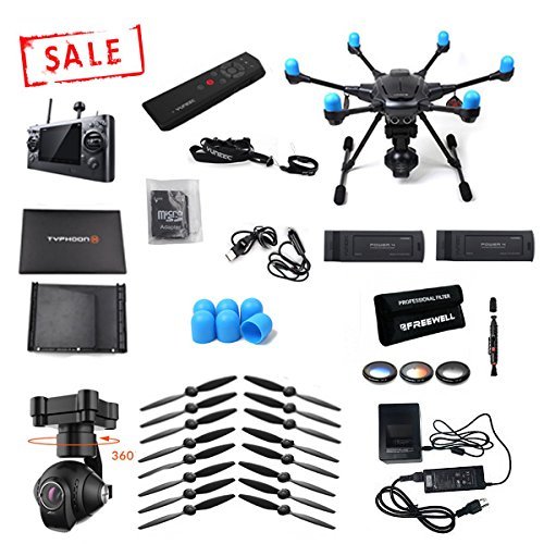 Yuneec Typhoon H with Wizard controller 1 EXTRA FREE battery, 6 EXTRA FREE props, FREE Freewell Filter 3 Pack,... N3