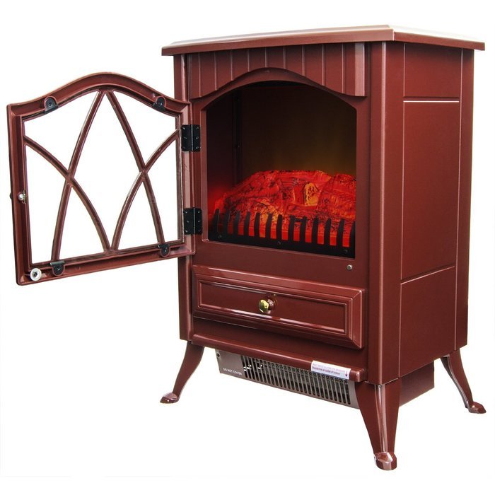 AKDY 16" Retro-Style Floor Freestanding Vintage Electric Stove Heater Fireplace AK-ND-18D2P (Pure White) N8