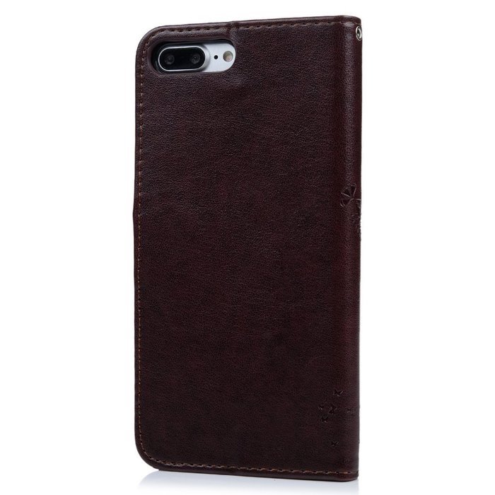 iPhone 7 Plus Case (5.5 inch) - Wallet Flip Folio Stand Case Embossed Flower Tree PU Leather Case Shockproof Soft... N26