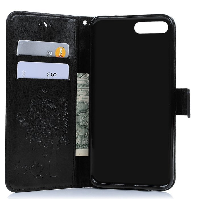 iPhone 7 Plus Case (5.5 inch) - Wallet Flip Folio Stand Case Embossed Flower Tree PU Leather Case Shockproof Soft... N31