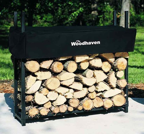 3' Firewood Rack - 1/8 Cord Capacity (Black) (3'H x 3'W x 10"D)