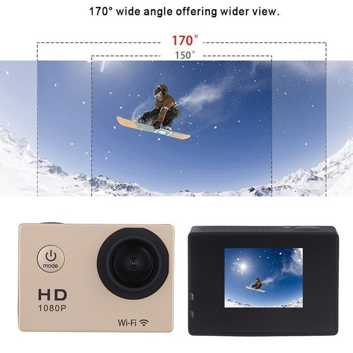 W8 1080P 30FPS 12MP Wifi Waterproof 30M Shockproof 170&deg; Wide Angle 1.5" Screen Outdoor Action Sports Camera Camcorder... N3