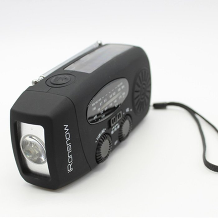 [ 2-PACK Upgraded Version ] iRonsnow 088+ [1000mAh] Solar Hand Crank Radio AM/FM/NOAA/WB Weather Emergency Radio... N4