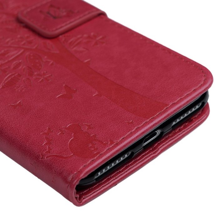 iPhone 7 Plus Case (5.5 inch) - Wallet Flip Folio Stand Case Embossed Flower Tree PU Leather Case Shockproof Soft... N35