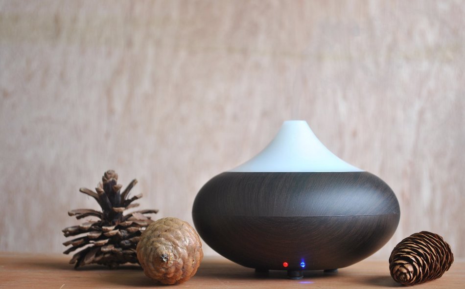 Cool Mist Humidifier Filter Free Ultrasonic Aroma Essential Oil Diffuser 100ml (Khaki) N3