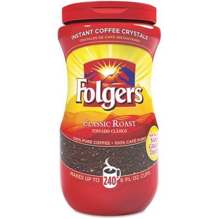 Folgers Classic Roast Instant Coffee Crystals - 16 Oz (Pack of 2)
