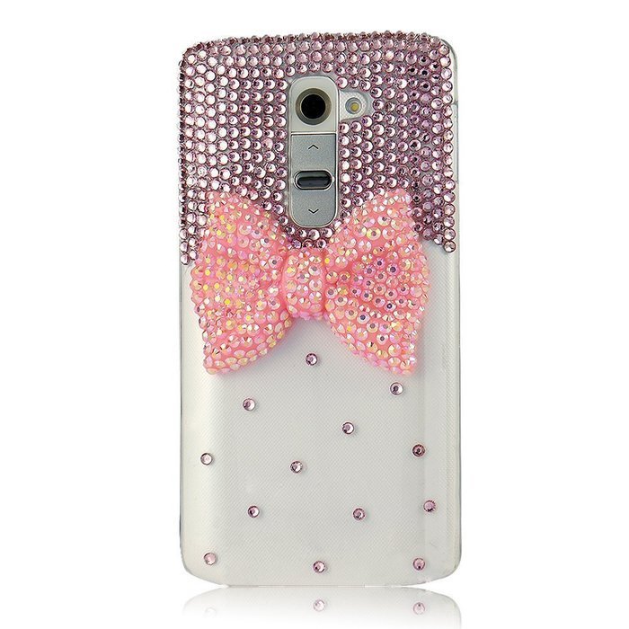 Spritech(TM) LG G Stylo Hard Case,Bling Crystal 3D handmade Rhinestone Design Clear Phone Cover White Flower for... N11