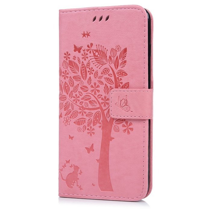 iPhone 7 Plus Case (5.5 inch) - Wallet Flip Folio Stand Case Embossed Flower Tree PU Leather Case Shockproof Soft... N43