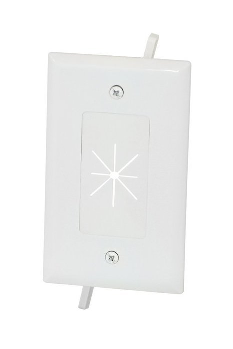 Datacomm 45-0014-WH Gang Cable Plate with Flexible Opening (White) (Discontinued by Manufacturer)