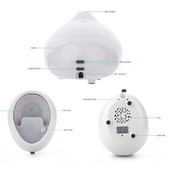 Aromatherapy Essential Oil Diffuser, GerTong 120ml Ultrasonic Cool Mist Humidifier Air Purifier with 7 Color Changing... N6