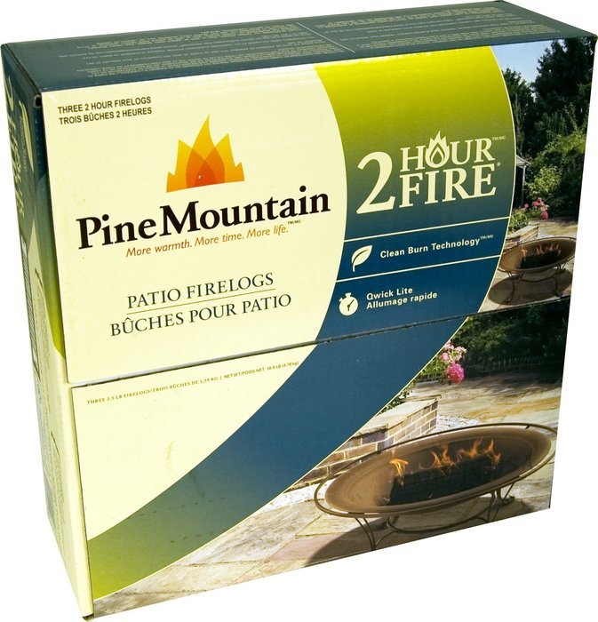 Pine Mountain Patio Firelog, 2-Hour Burn Time (Pack of 3).