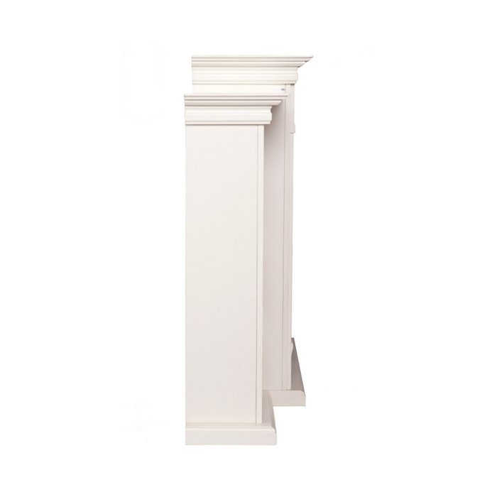 Tennyson Electric Fireplace w/ Bookcases - Ivory N24