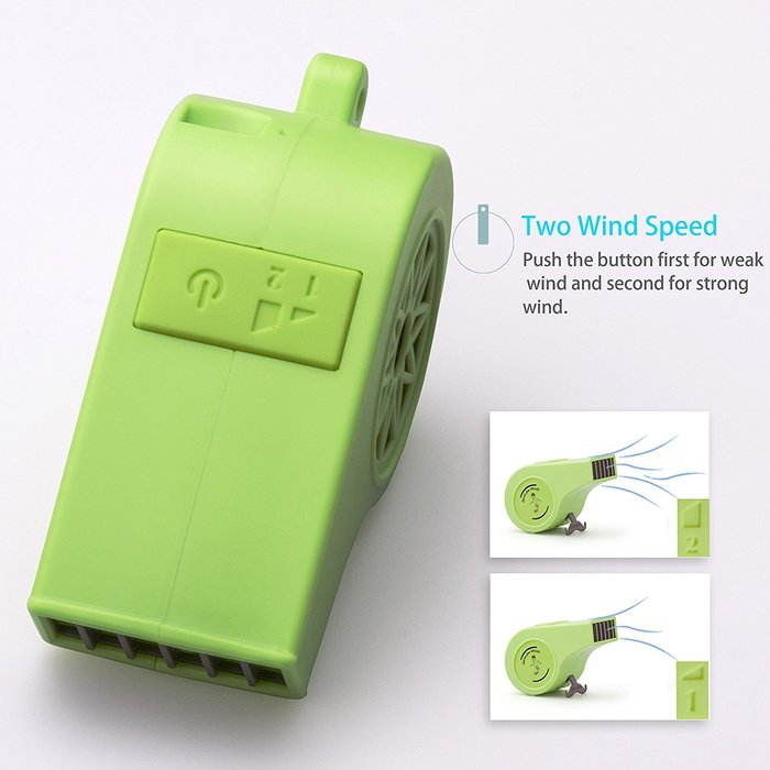 Veesee Portable Mini USB Fan with Two Wind Speed for Home Office Outdoor Green N15
