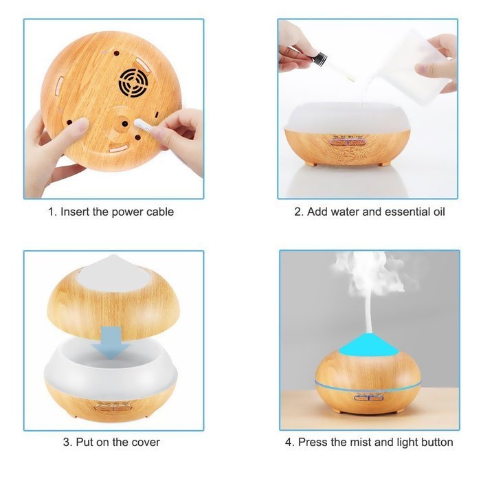 Aromatherapy Essential Oil Diffuser,Werleo 250ml Wood Grain Ultrasonic Cool Mist Whisper Quiet Aroma Air Humidifier... N10