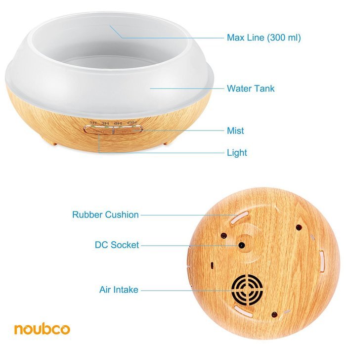 Aromatherapy Essential Oil Diffuser,Werleo 250ml Wood Grain Ultrasonic Cool Mist Whisper Quiet Aroma Air Humidifier... N11