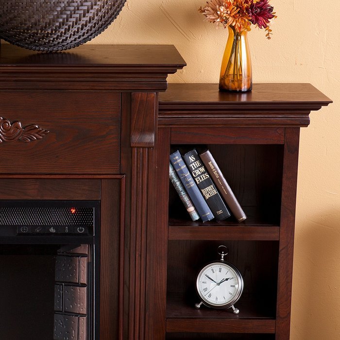 Tennyson Electric Fireplace w/ Bookcases - Ivory N27