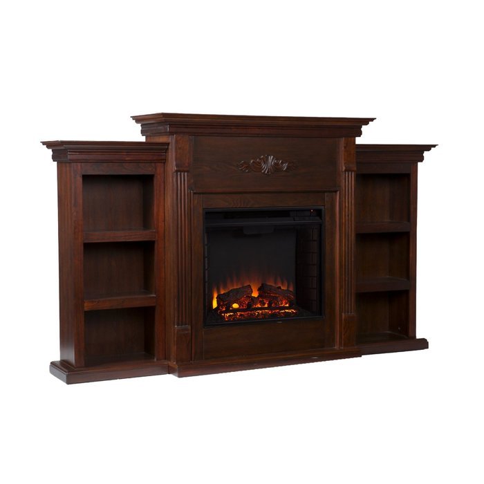 Tennyson Electric Fireplace w/ Bookcases - Ivory N28