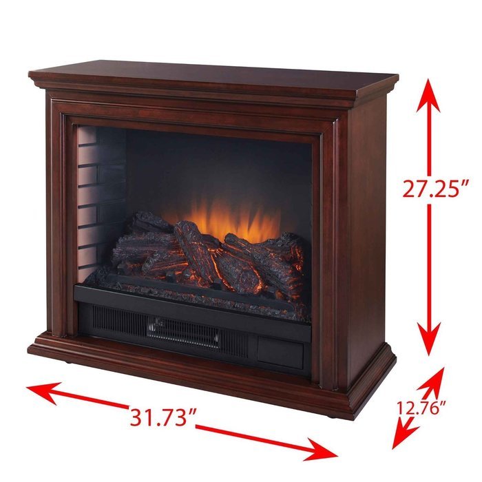 Pleasant Hearth Sheridan Mobile Fireplace, GLF-5002-68 (Complete Set) w/ Gift: Premium Microfiber Cleaner N3